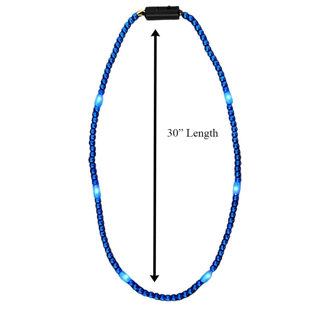 LED Necklace with Blue Beads 4th of July LED Necklace with Blue Beads 4th of July 6