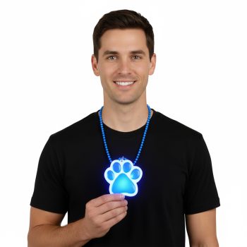 Light Up Blue Paw Print Charm Necklace All Products
