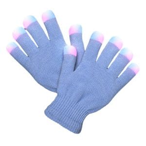 Child Size Icy Blue Gloves with White Pink and Blue LEDs Child Size Icy Blue Gloves with White Pink and Blue LEDs