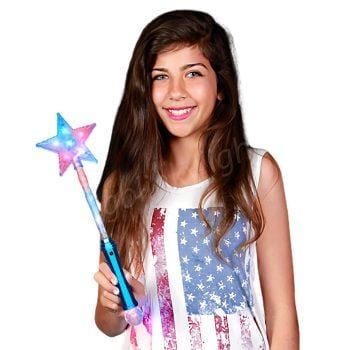 Crystal Star Wand with Red White and Blue LEDs 4th of July Crystal Star Wand with Red White and Blue LEDs 4th of July