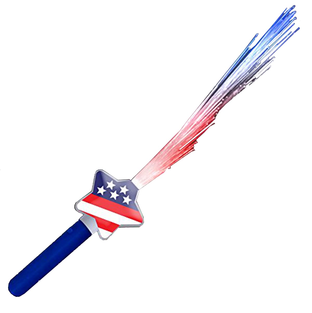 Fiber Optic Stars and Stripes Wand 2 Inch Glow Sticks Fiber Optic Stars and Stripes Wand 2 Inch Glow Sticks 3