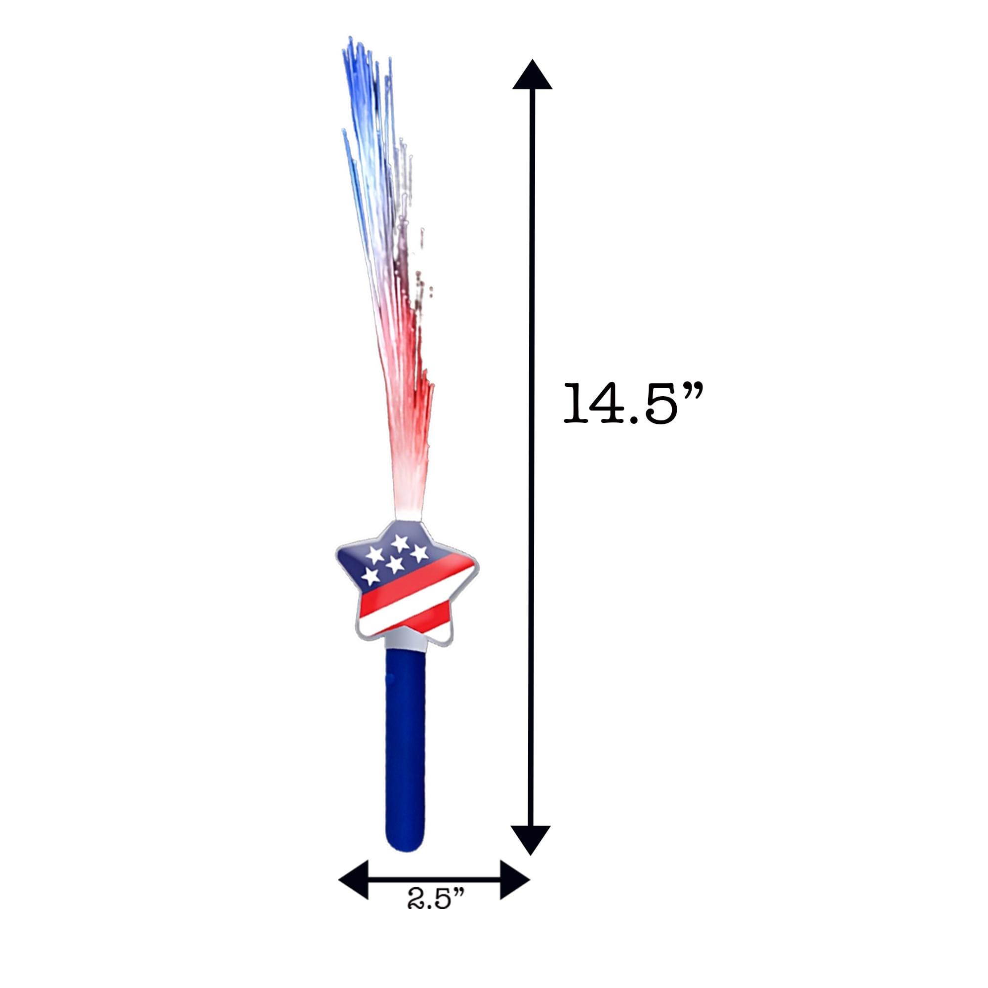 Fiber Optic Stars and Stripes Wand 2 Inch Glow Sticks Fiber Optic Stars and Stripes Wand 2 Inch Glow Sticks 4