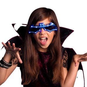 LED Bat Shaped Sunglasses Blue LED Bat Shaped Sunglasses Blue