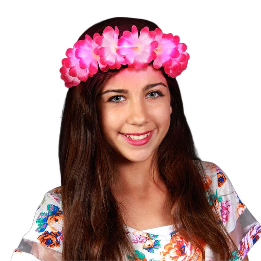 Light Up Flashing Pink Flower Crown Stretchy Headband All Products Light Up Flashing Pink Flower Crown Stretchy Headband All Products 3