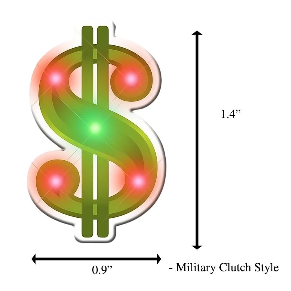 Dollar Sign Flashing Body Light Lapel Pins All Body Lights and Blinkees Dollar Sign Flashing Body Light Lapel Pins All Body Lights and Blinkees 4