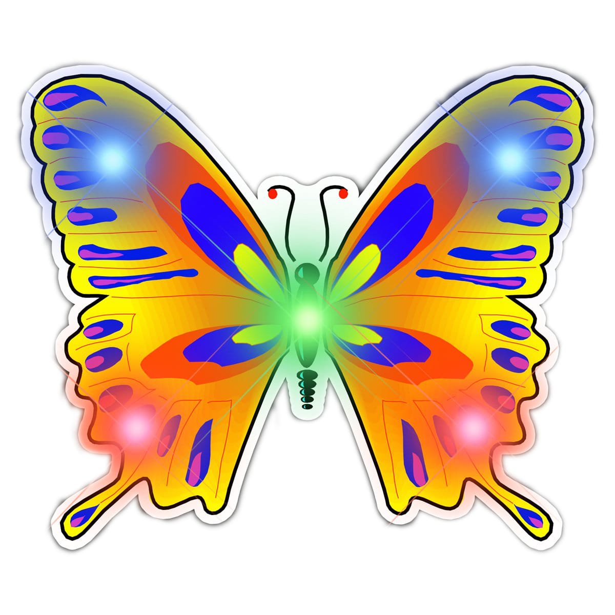 Mood Butterfly Flashing Body Light Lapel Pins All Body Lights and Blinkees Mood Butterfly Flashing Body Light Lapel Pins All Body Lights and Blinkees 3