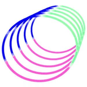 Glow Necklace Tri Color Blue Pink Green Tube of 25
