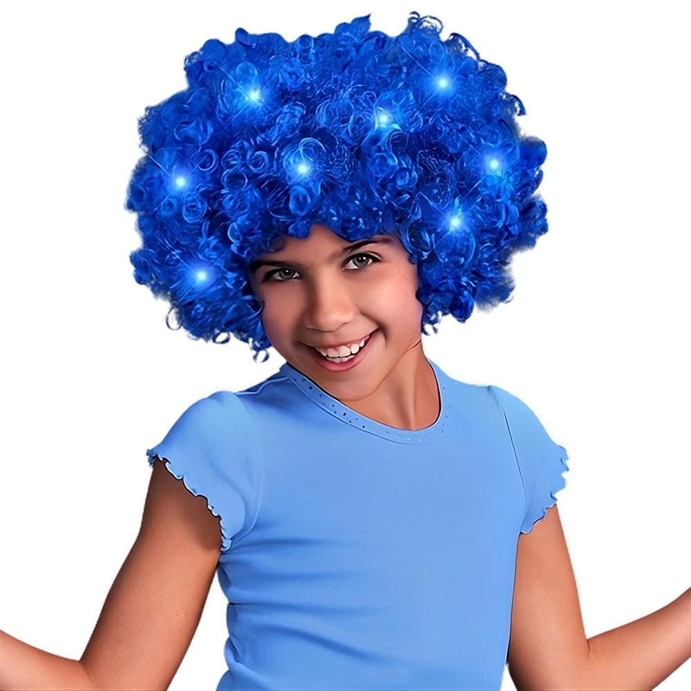 Blue Afro Wig with Flashing LEDs All Products Blue Afro Wig with Flashing LEDs All Products 2