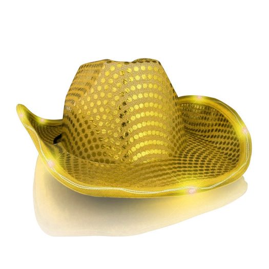 LED Flashing Cowboy Hat with Gold Sequins All Products LED Flashing Cowboy Hat with Gold Sequins All Products
