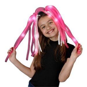 Pink LED Noodle Headband Flashing Dreads Pink LED Noodle Headband Flashing Dreads