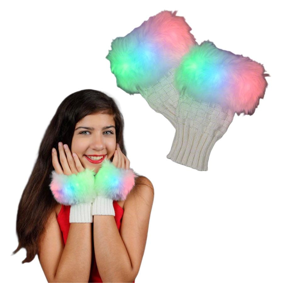 Faux Fur LED Fingerless Gloves All Products Faux Fur LED Fingerless Gloves All Products 2