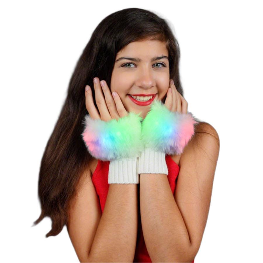 Faux Fur LED Fingerless Gloves All Products Faux Fur LED Fingerless Gloves All Products 3