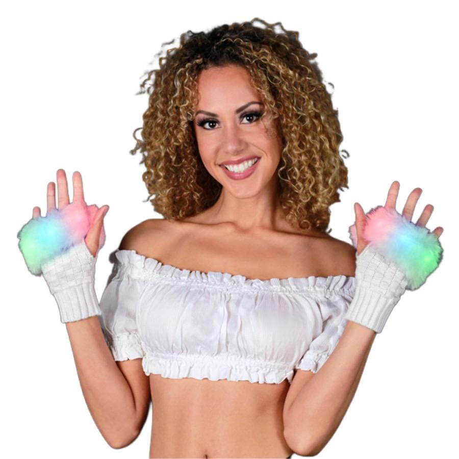 Faux Fur LED Fingerless Gloves All Products Faux Fur LED Fingerless Gloves All Products