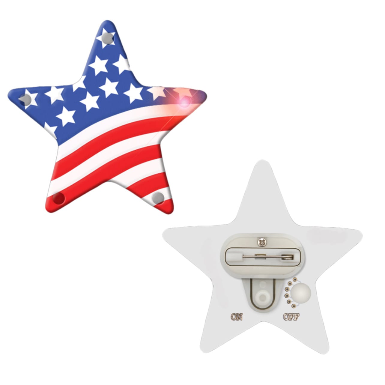 USA Star Flashing Body Light Lapel Pins 4th of July USA Star Flashing Body Light Lapel Pins 4th of July 3