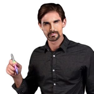 Silver Barrel Multi Colored LED Pen