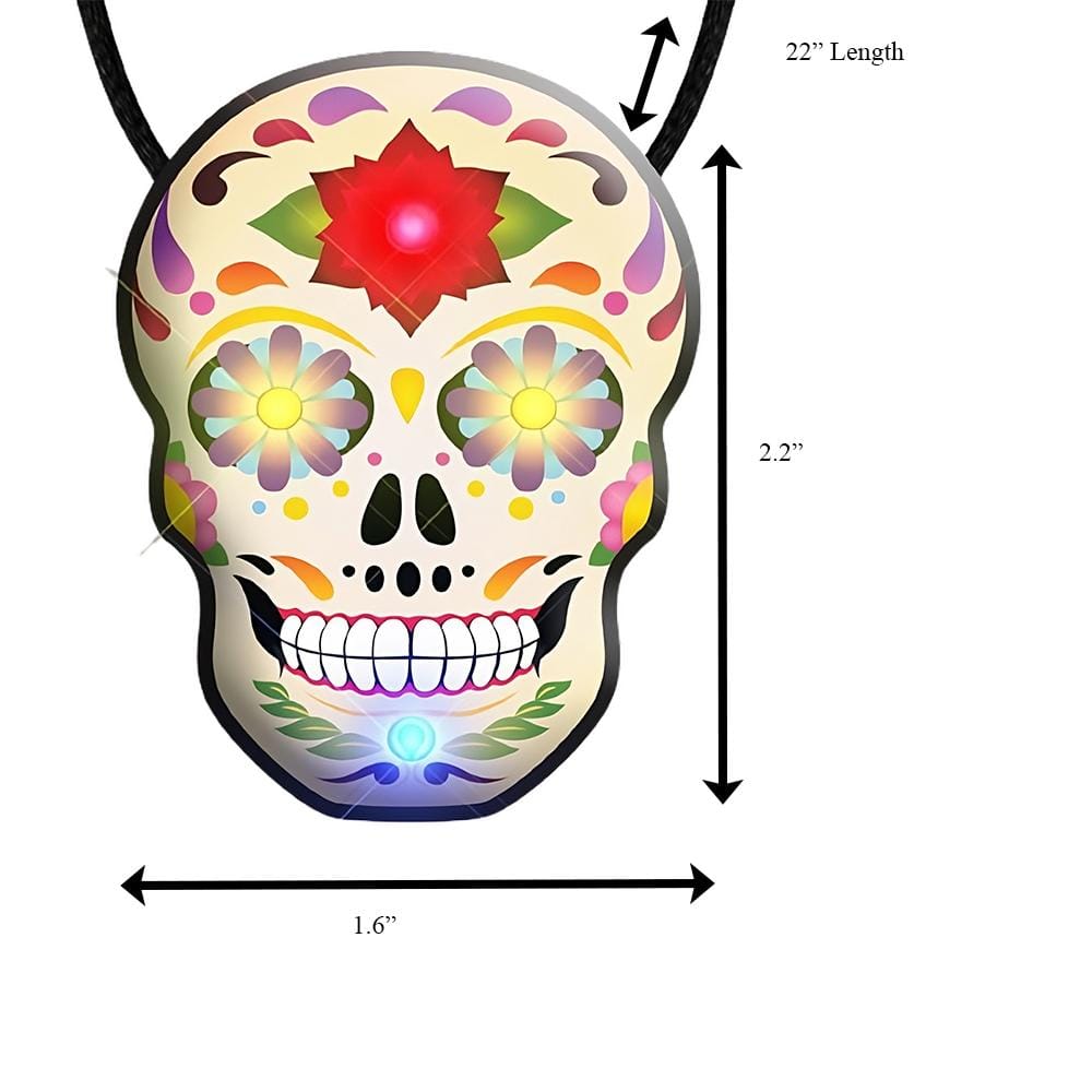 Day of the Dead Skull Flashing Body Light Necklace All Products Day of the Dead Skull Flashing Body Light Necklace All Products 3