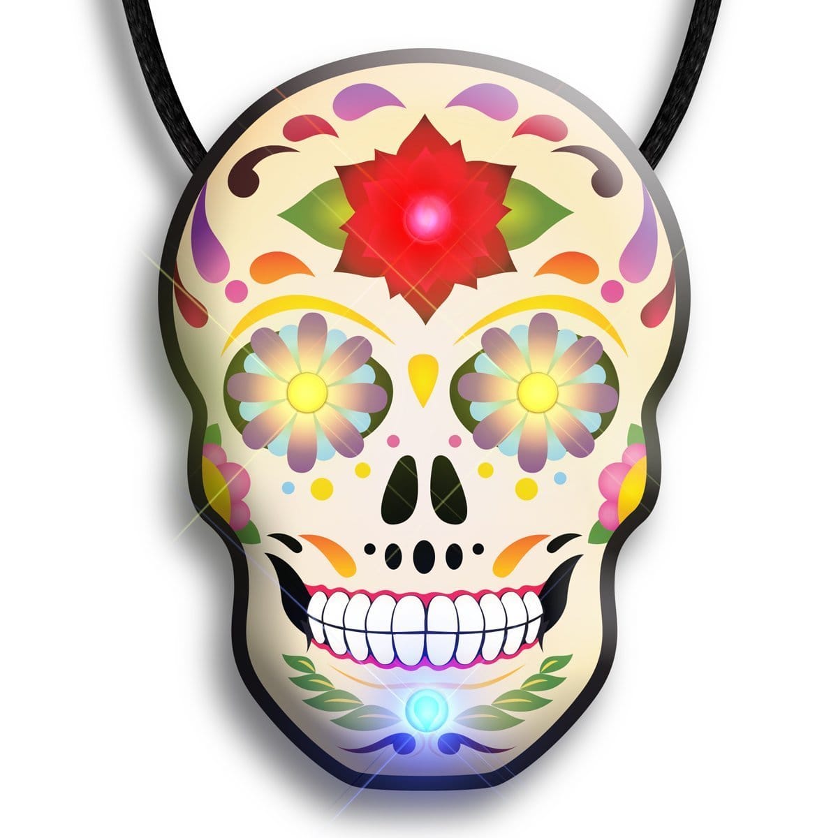 Day of the Dead Skull Flashing Body Light Necklace All Products Day of the Dead Skull Flashing Body Light Necklace All Products
