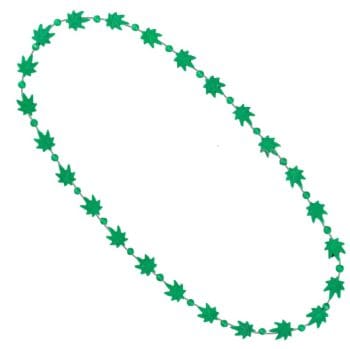 Pot Leaf Bead Necklaces Green Pack of 12 420 Pot Leaf Bead Necklaces Green Pack of 12 420