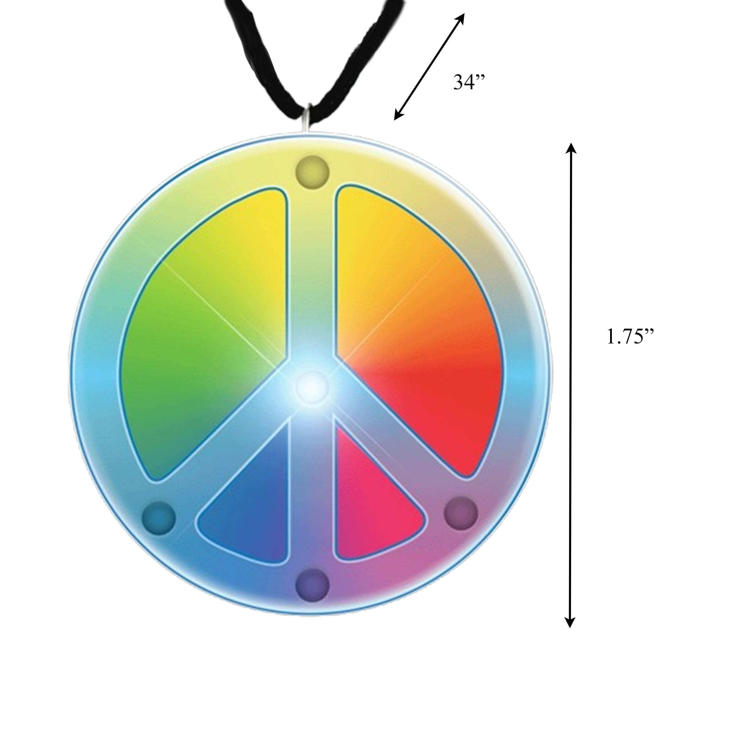 Rainbow Peace Sign Necklace Flashing Body Light All Products Rainbow Peace Sign Necklace Flashing Body Light All Products 4