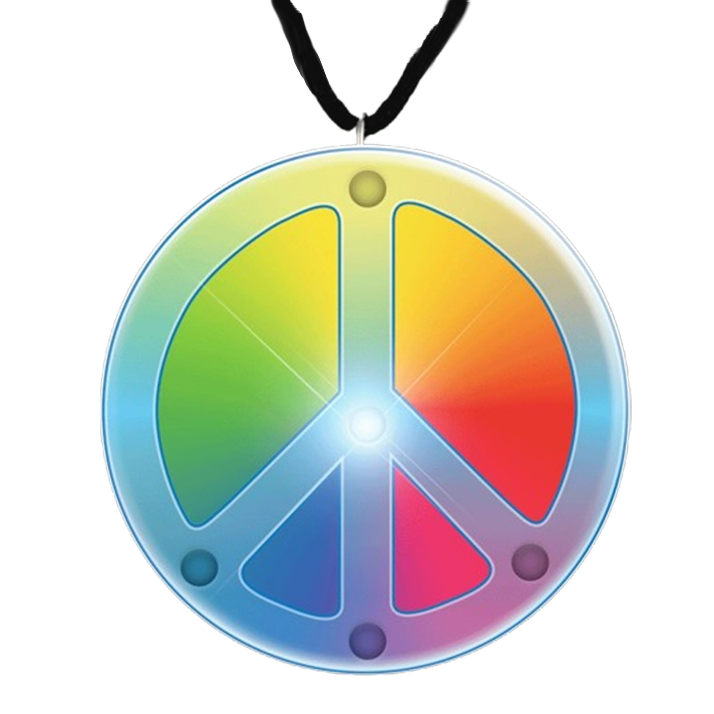 Rainbow Peace Sign Necklace Flashing Body Light All Products Rainbow Peace Sign Necklace Flashing Body Light All Products 3