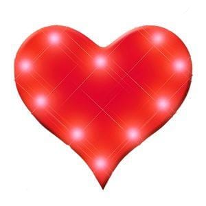 Red Heart Flashing Battery Operated Body Light Lapel Pins