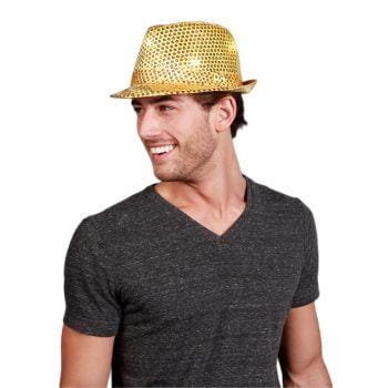 LED Flashing Light Up Fedora Hat with Gold Sequins All Products LED Flashing Light Up Fedora Hat with Gold Sequins All Products
