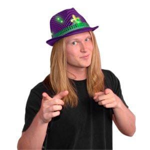 Light Up Mardi Gras Fleur de Lis Fedora Light Up Mardi Gras Fleur de Lis Fedora