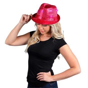 LED Flashing Fedora Hat with Pink Sequins All Products LED Flashing Fedora Hat with Pink Sequins All Products