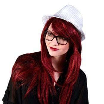 Light Up LED Flashing Fedora Hat with White Sequins All Products Light Up LED Flashing Fedora Hat with White Sequins All Products 3