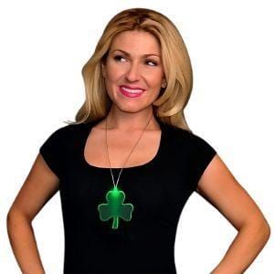 Large Green Shamrock LED Acrylic Necklace Large Green Shamrock LED Acrylic Necklace