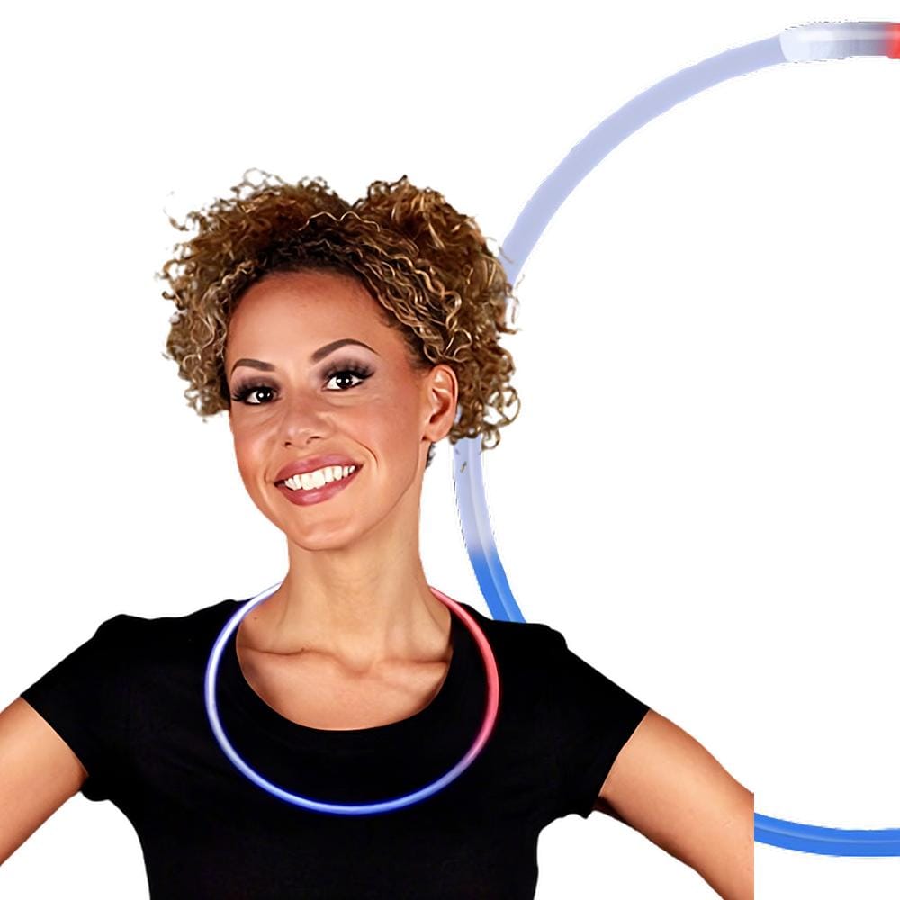 Glow Necklace Tri Color Red White and Blue Tube of 25 4th of July Glow Necklace Tri Color Red White and Blue Tube of 25 4th of July 4