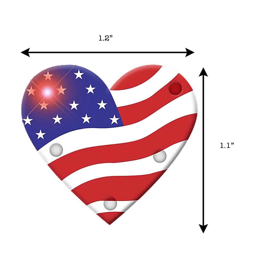 USA Heart Flashing Body Light Lapel Pins 4th of July USA Heart Flashing Body Light Lapel Pins 4th of July 5