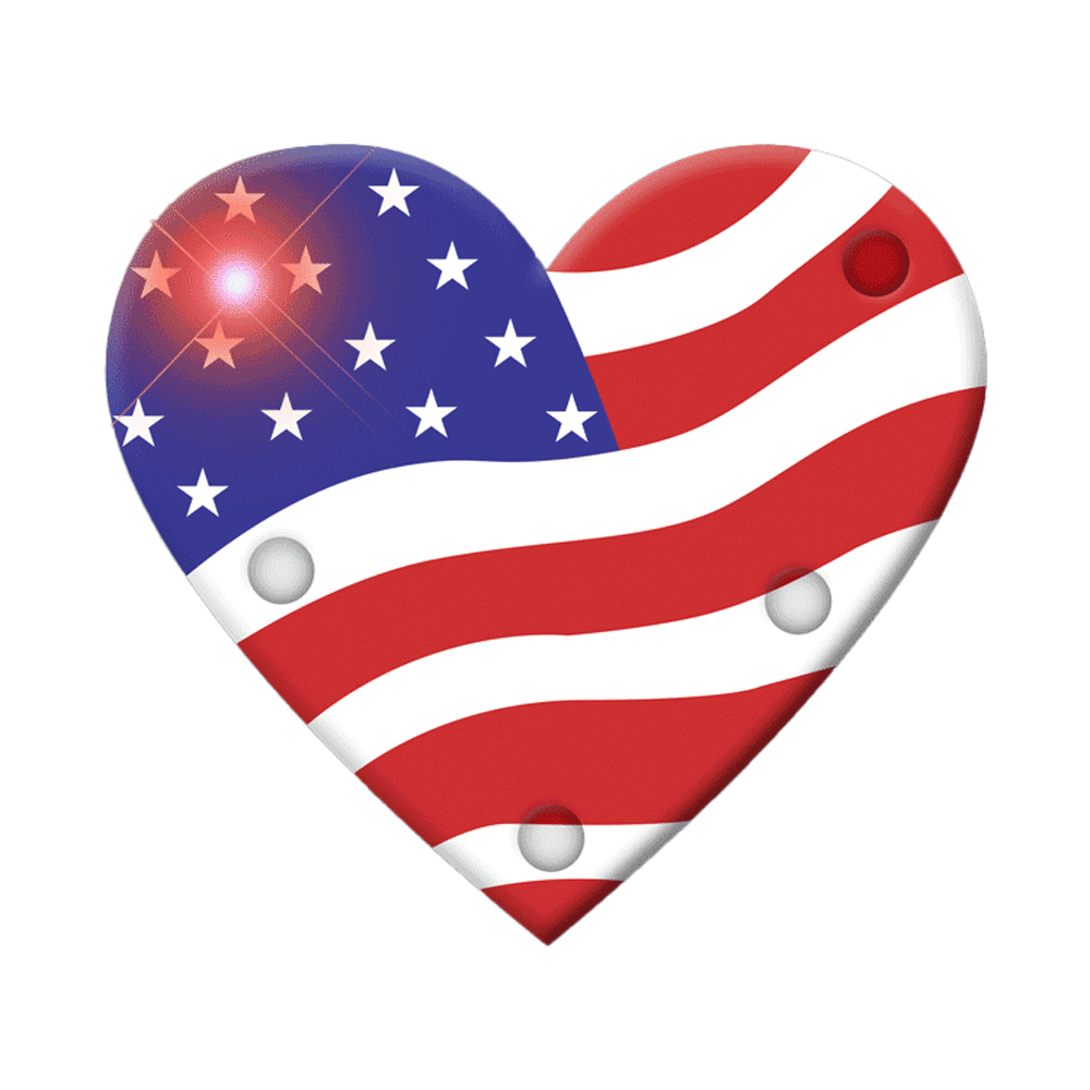 USA Heart Flashing Body Light Lapel Pins 4th of July USA Heart Flashing Body Light Lapel Pins 4th of July 4