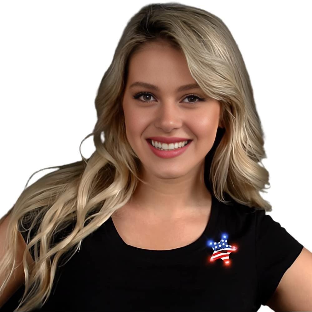 USA Star Flashing Body Light Lapel Pins 4th of July USA Star Flashing Body Light Lapel Pins 4th of July