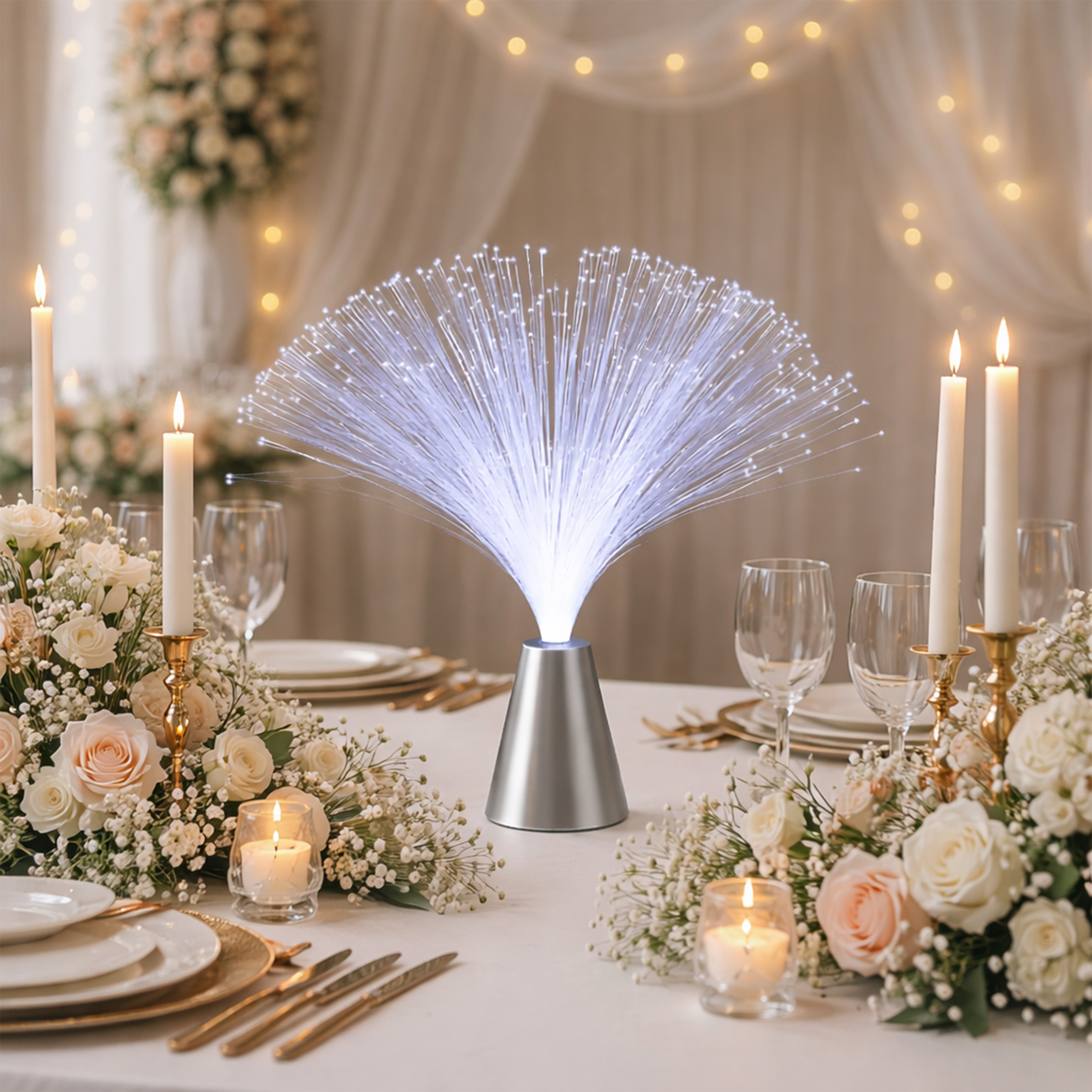 Pack of 6 Fiber Optic Centerpiece White All Products Pack of 6 Fiber Optic Centerpiece White All Products 5