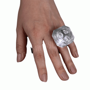 Huge Gem Ring White Diamond