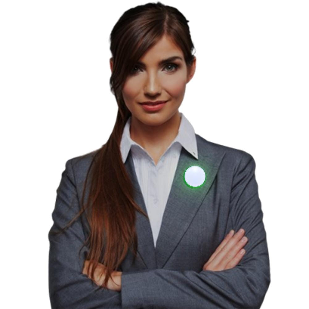 Light Up Round Badge Pin White All Products Light Up Round Badge Pin White All Products