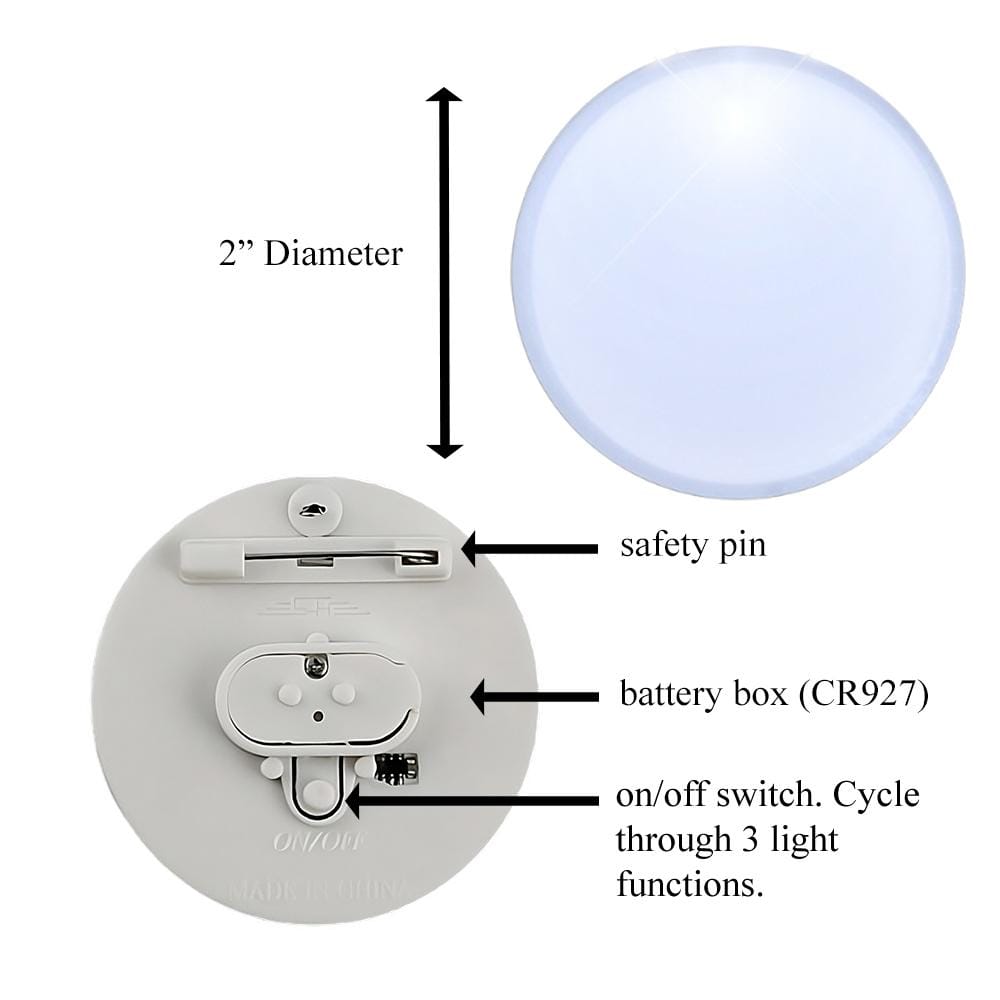 Light Up Round Badge Pin White All Products Light Up Round Badge Pin White All Products 3