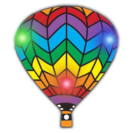 Hot Air Balloon Flashing Body Light Lapel Pins All Body Lights and Blinkees Hot Air Balloon Flashing Body Light Lapel Pins All Body Lights and Blinkees