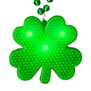 LED Shamrock Beaded Necklace for St Patricks Day LED Shamrock Beaded Necklace for St Patricks Day