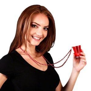 Light Up Red Shot Glass on Red Beaded Necklaces 4th of July Light Up Red Shot Glass on Red Beaded Necklaces 4th of July