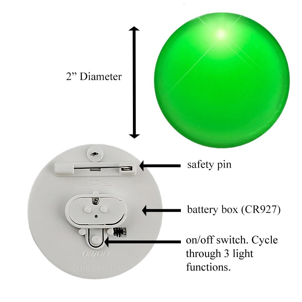 Light Up Round Badge Pin Green All Products Light Up Round Badge Pin Green All Products 5