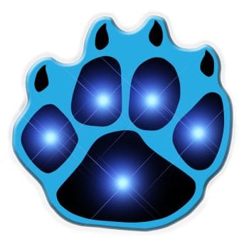 Blue Pawprint Flashing Body Light Lapel Pins All Body Lights and Blinkees Blue Pawprint Flashing Body Light Lapel Pins All Body Lights and Blinkees