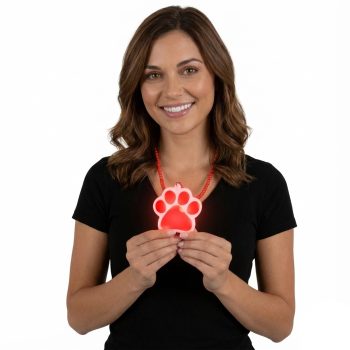 Light Up Red Paw Print Charm Necklace All Products