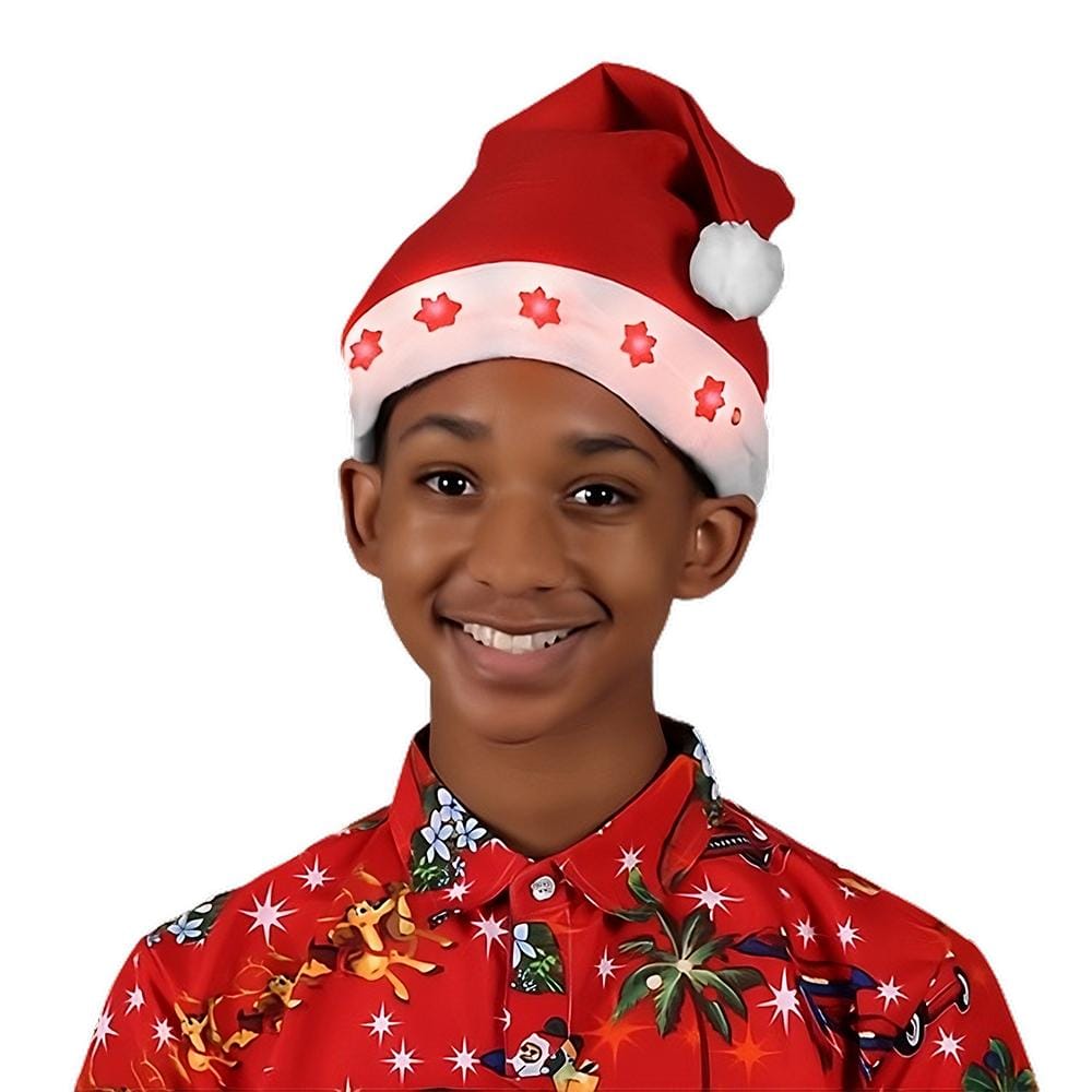 Santa Hat with Flashing Snowflakes All Products Santa Hat with Flashing Snowflakes All Products 2