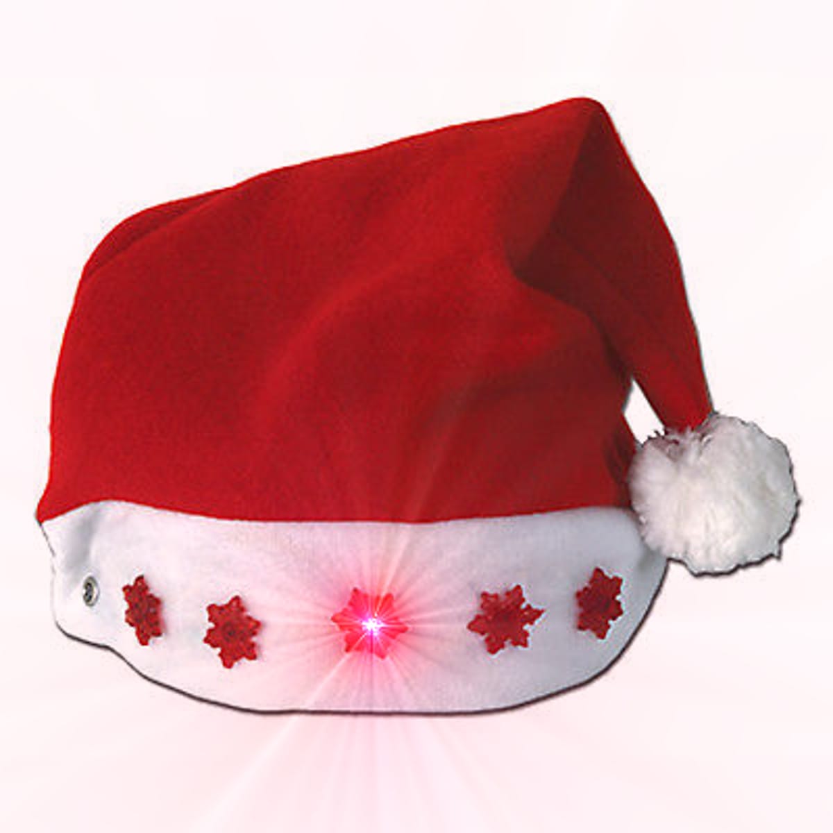 Santa Hat with Flashing Snowflakes All Products Santa Hat with Flashing Snowflakes All Products
