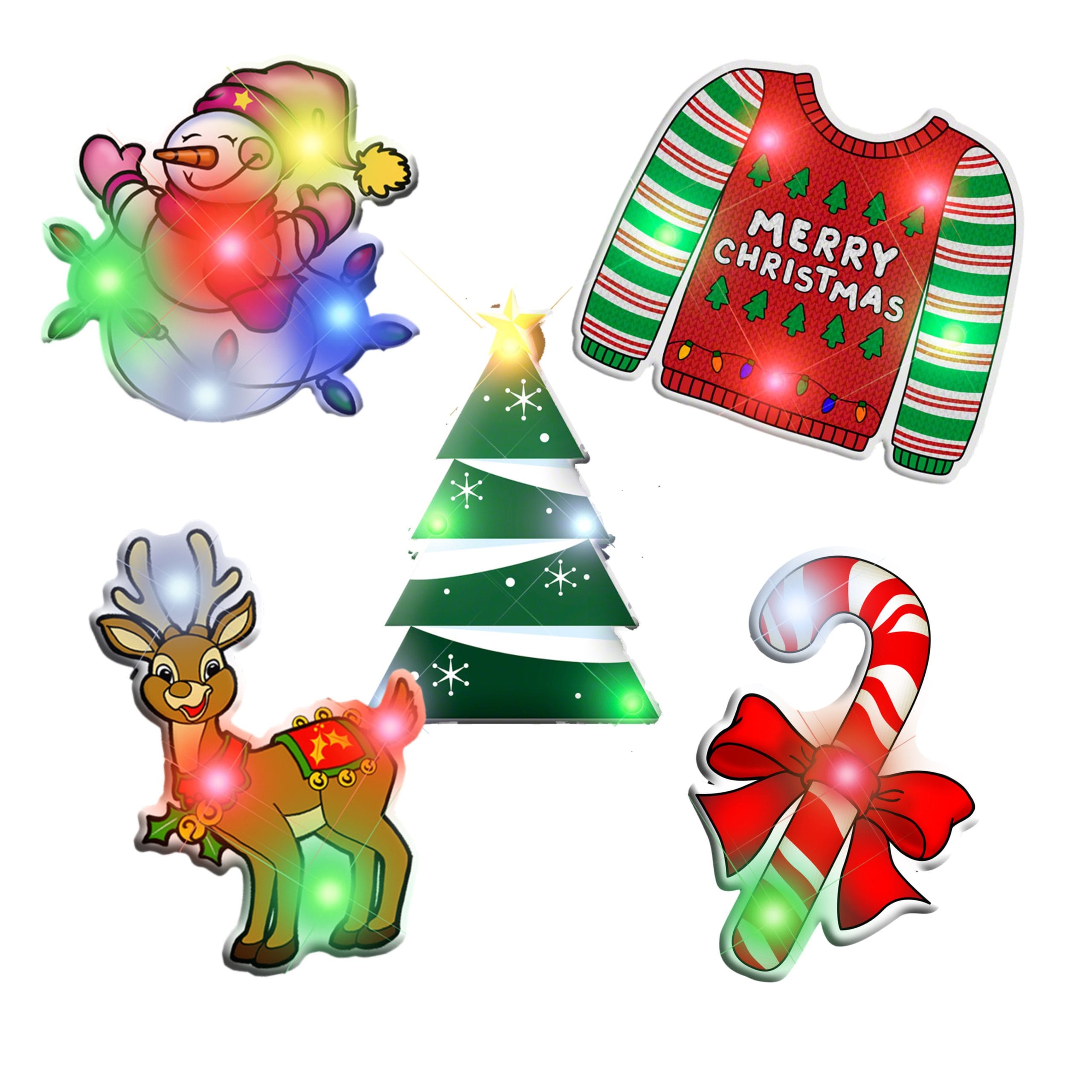 Assorted Christmas 1 Flashing Blinky Body Light Lapel Pins Pack of 25 All Body Lights and Blinkees Assorted Christmas 1 Flashing Blinky Body Light Lapel Pins Pack of 25 All Body Lights and Blinkees 3