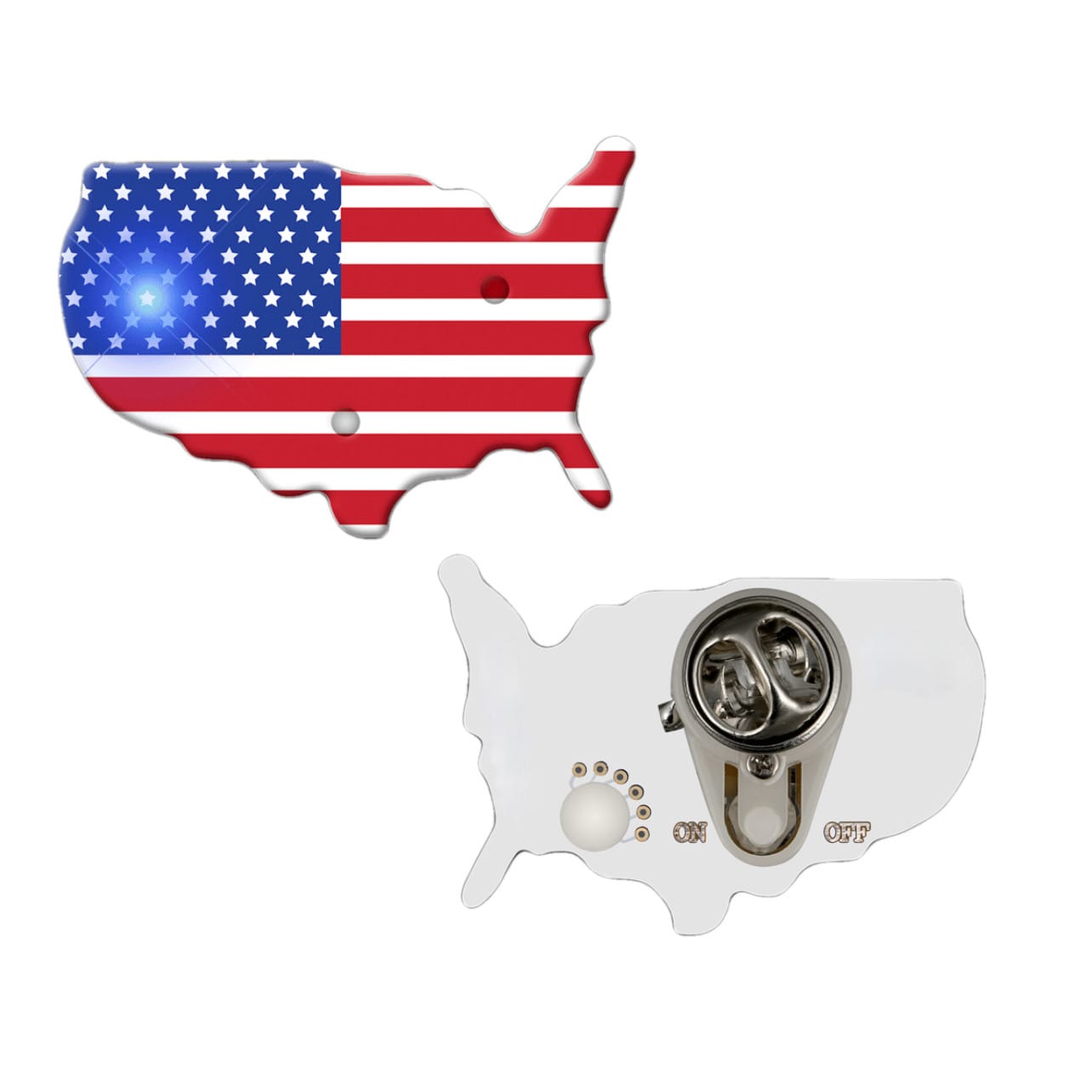 USA Shape Flag Flashing Body Light Lapel Pins 4th of July USA Shape Flag Flashing Body Light Lapel Pins 4th of July 3