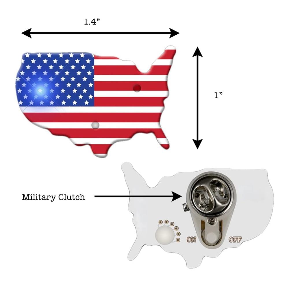 USA Shape Flag Flashing Body Light Lapel Pins 4th of July USA Shape Flag Flashing Body Light Lapel Pins 4th of July 4