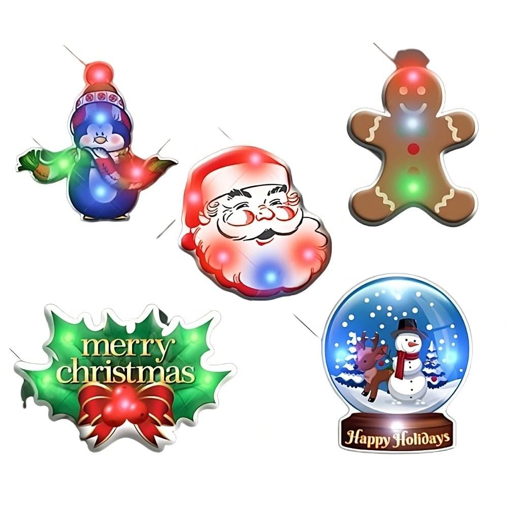 Assorted Christmas 2 Flashing Blinky Body Light Lapel Pins Pack of 25 All Body Lights and Blinkees Assorted Christmas 2 Flashing Blinky Body Light Lapel Pins Pack of 25 All Body Lights and Blinkees